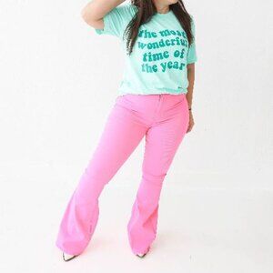 Hot Pink High Waisted Bell Bottoms